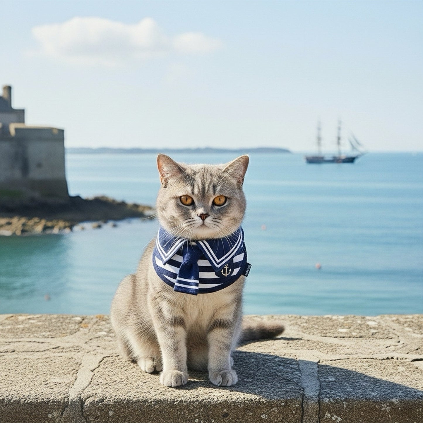 **Pre-Order** Santiano (1-Heritage Stripe Navy) | Pet Neckwear
