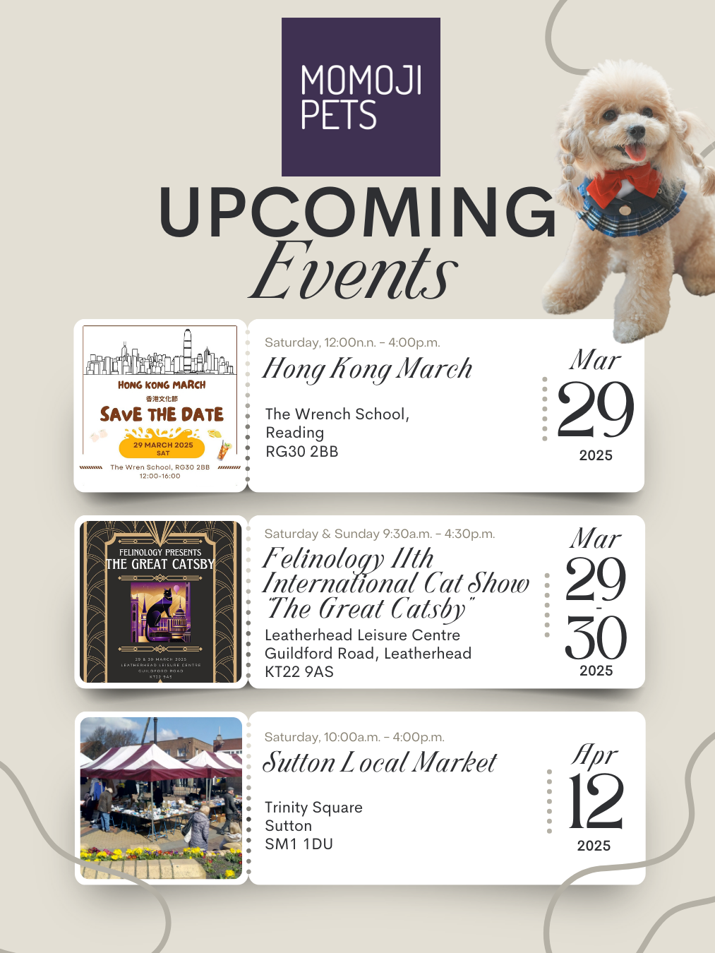 2025 March Coming Events