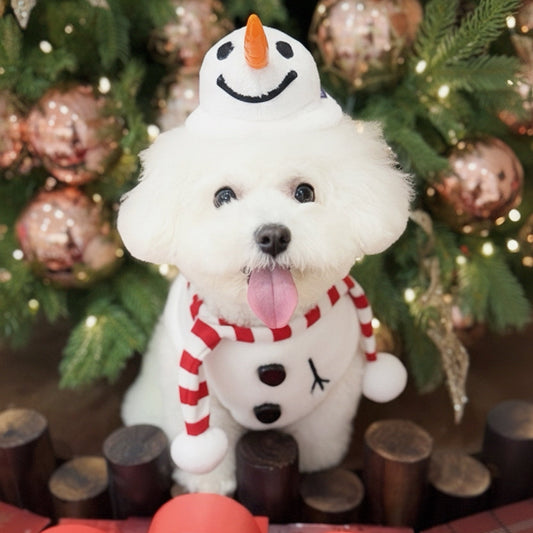 Snowman Pet Bib & Hat Set – Christmas Outfit for Cats & Dogs