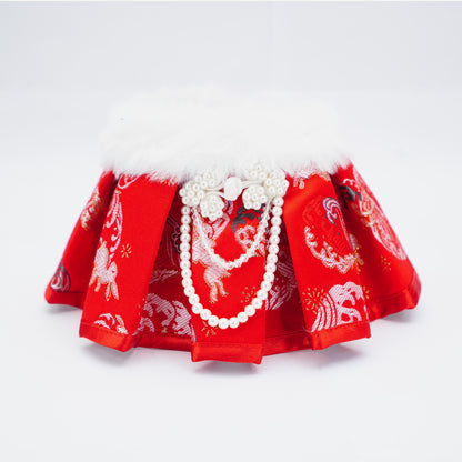 Blush Radiance Red Pet Bib Collar – Chinese New Year Lucky Pet Accessory