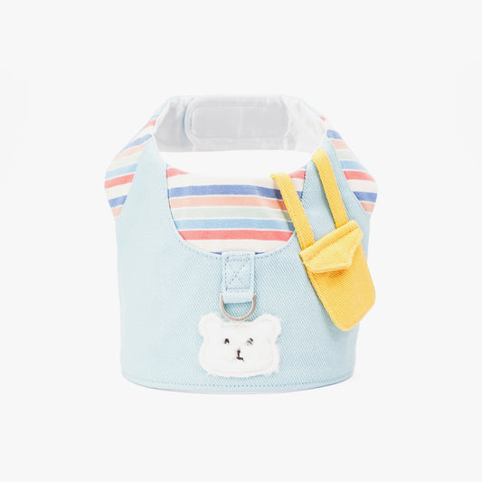 Momoji Bear Harness Vest – Pastel Pocket Style for Cats & Small Dogs